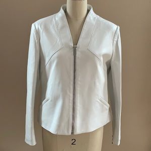 Pamella Roland white leather zip jacket sample 4